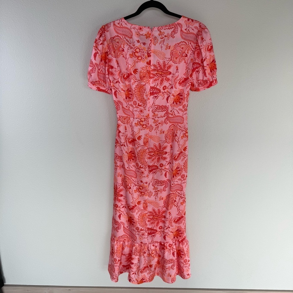 NWOT CINQ A SEPT Kay Floral-Print Midi-Dress English Rose Multi Boho Women’s 0 - Picture 11 of 14